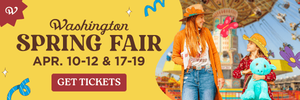 Display ad highlighting the Washington Spring Fair. April 10th - 12th.